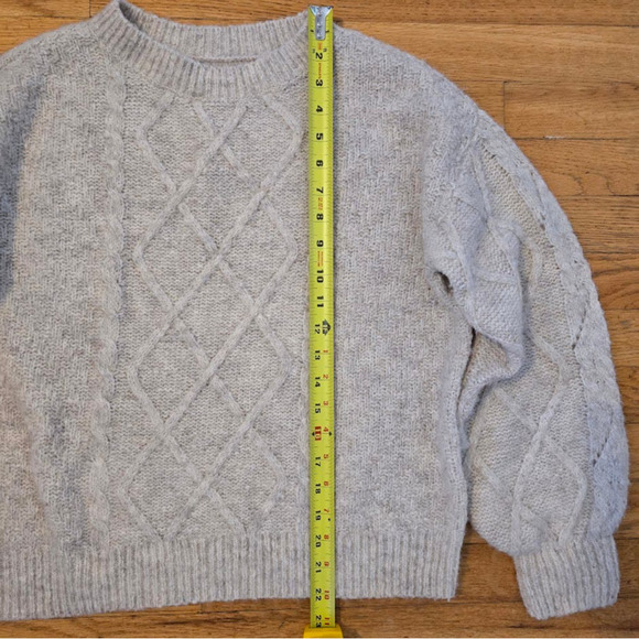 Lucky Brand Womens Knitted Sweater Geometric Tan SZ Medium Pullover Long Sleeve - Picture 3 of 5